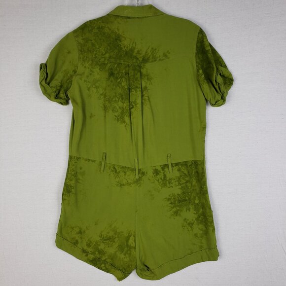 Khush Romper Rayon Green Tie Dye Bohemian size S Relaxed fit - Picture 5 of 9